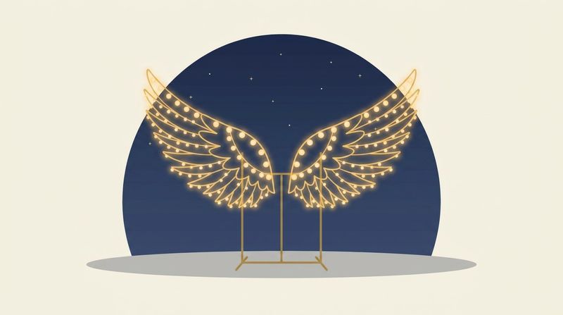光るエンジェルウィングのフォトスポットのイラスト