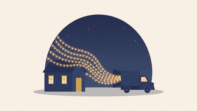 配送トラックと光の粒のイラスト: 発送日数の公開