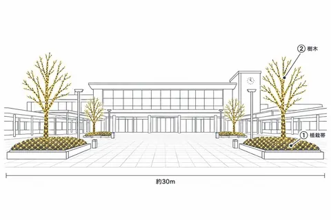 駅前広場の飾り方の図
